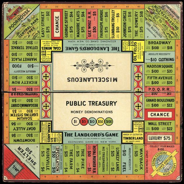 The Landlord’s Game, which preceded Monopoly, was designed to illustrate the benefits of a land...