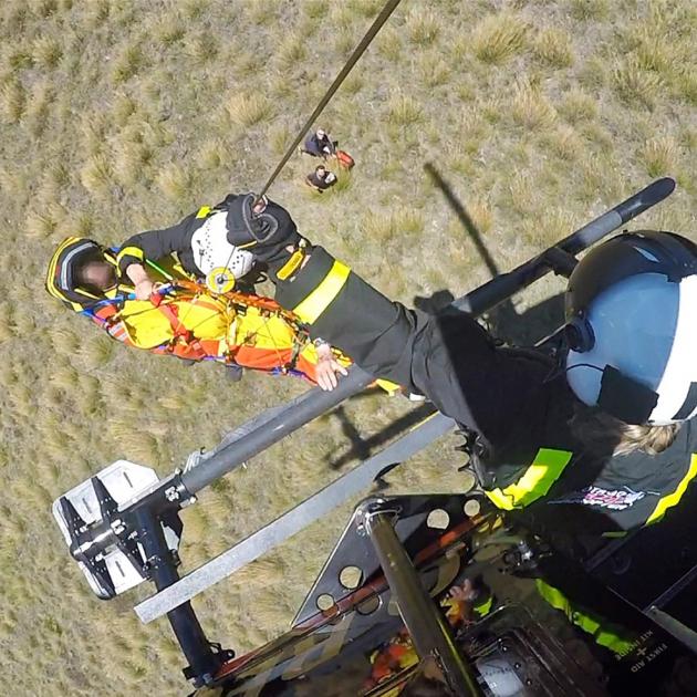 The man was flown to hospital in a rescue helicopter. Photo: supplied