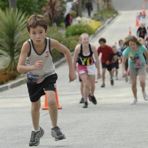 Baldwin street Gutbuster children's section winner Oliver Chignell.  Photo by Linda Robertson