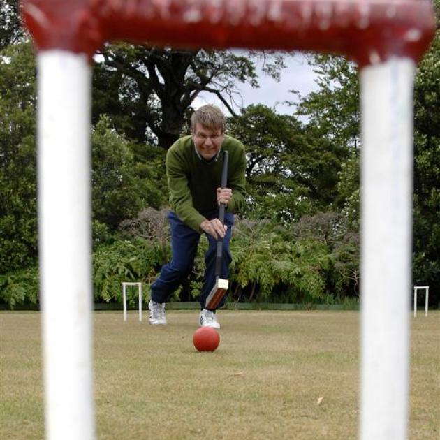 Anthony Ritchie, composer and croquet player, pictured at the Punga Croquet Club yesterday. ...