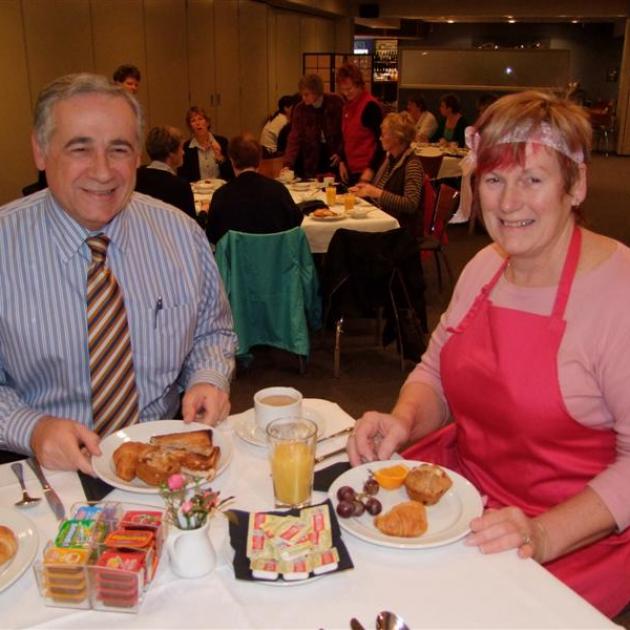Clutha Health First manager Ray Anton (left) and occupational therapy assistant Jenny Nicol get...