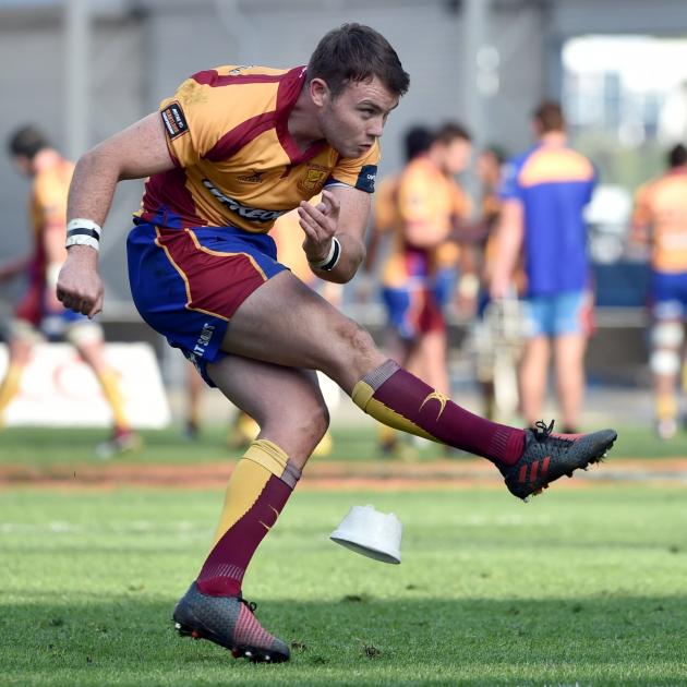 Josh Casey has a round trip of three hours to attend training with his North Otago team-mates. Photo by Peter McIntosh.