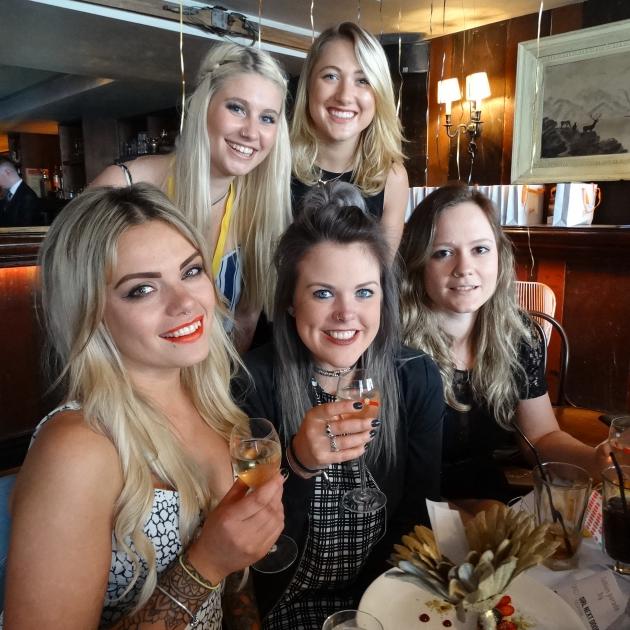 (front, from left) Hannah Campbell, Mel Newman, Naomi Gomersall and (back, from left) Talitha Hamilton-Day and Molly Eborall. Photo by Guy Williams.