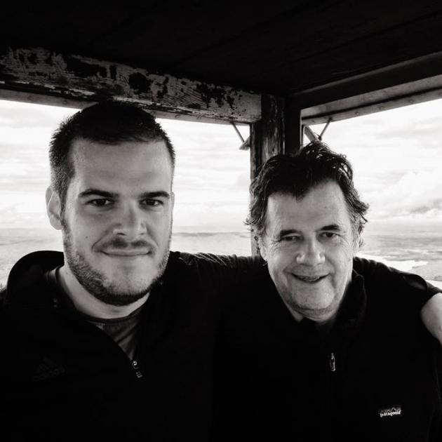 Marc Gendron with his father Bernard, who sustained a severe brain injury in a crash when cycling on Otago Peninsula. Photo supplied.