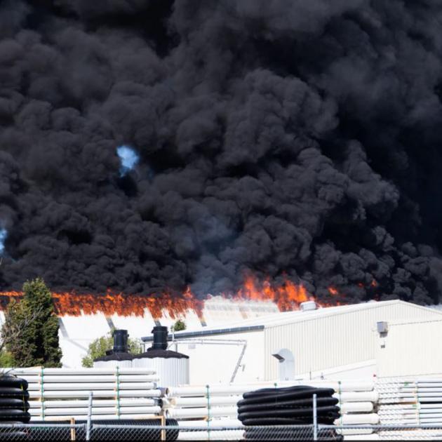 The blaze began at the Hornyby facility in Main South Rd, Christchurch. Photo: NZME
