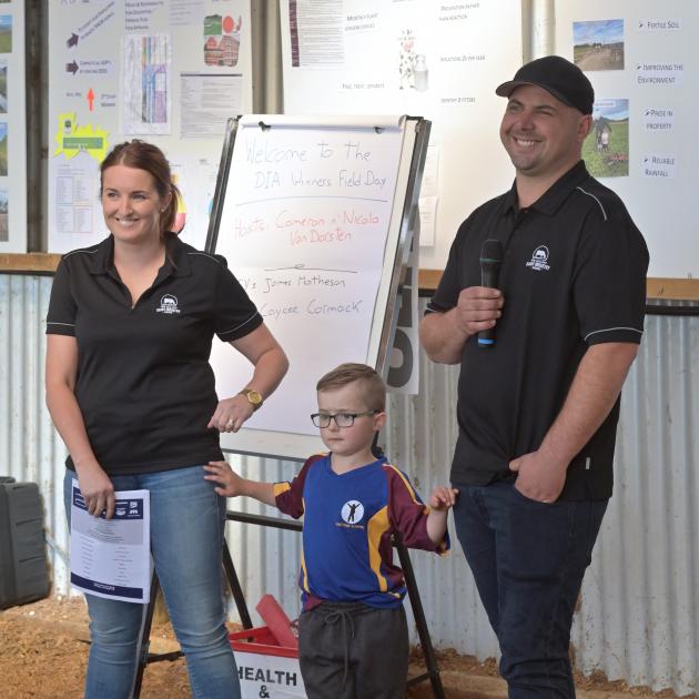 Southland-Otago share farmers of the Nicola and Cameron van Dorsten, with eldest son Lachlan (5),...