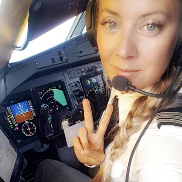 Grounded but not locked down: Swedish pilot and former Queenstowner Julia Lonnerheden. Photo: Supplied