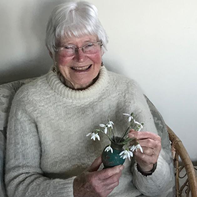 Noelene Ombler with a selection of her snowdrops. PHOTOS: GILLIAN VINE