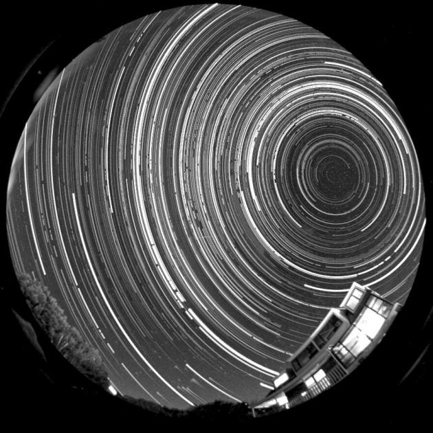 Half of one rotation of Earth, captured in 500 images last week.IMAGE: IAN GRIFFIN