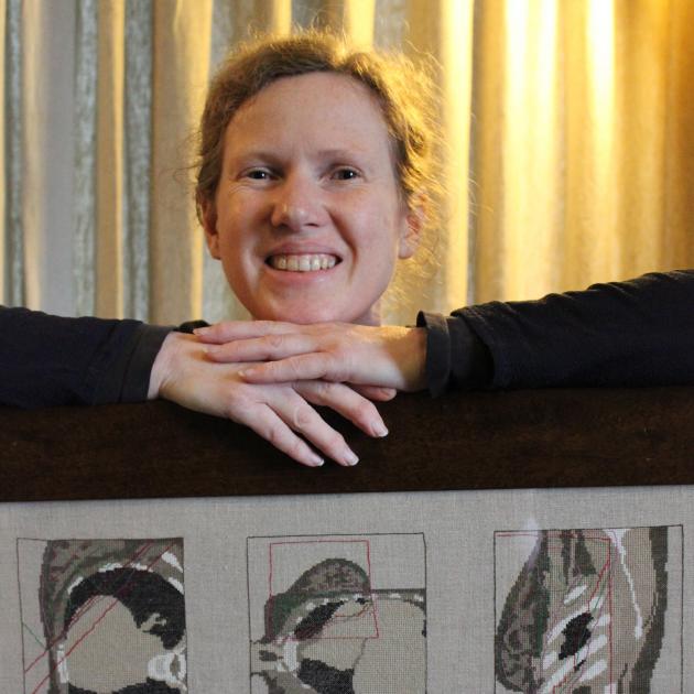 Jane McMillan has created several embroidered wall hangings, depicting her battle with breast...