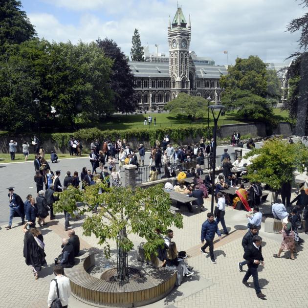 The University of Otago campus was busy on Saturday as graduands gathered for family photographs....