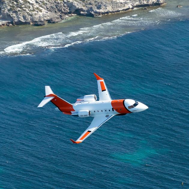 The Queensland-based Challenger jet was used to search for the missing vessel. Photo: Australian...
