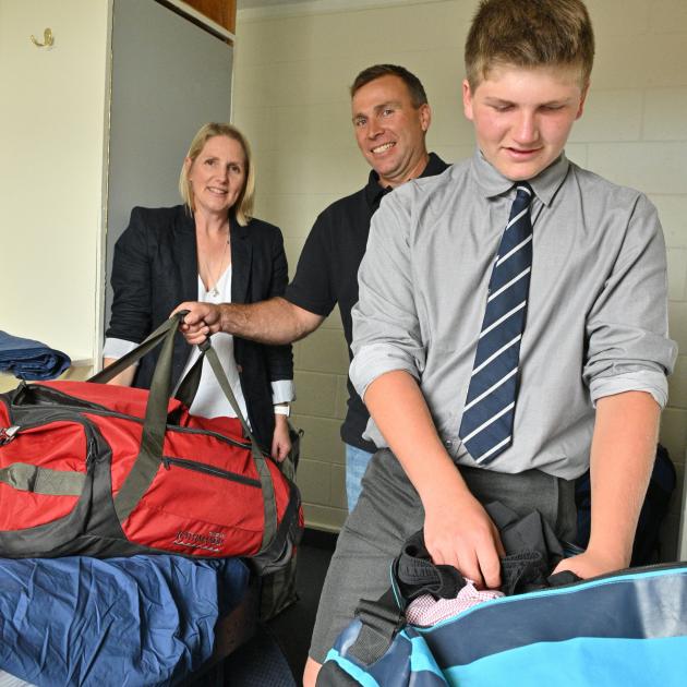 Charlie Ottrey unpacks his gear and settles into life at the Otago Boys’ High School boarding...