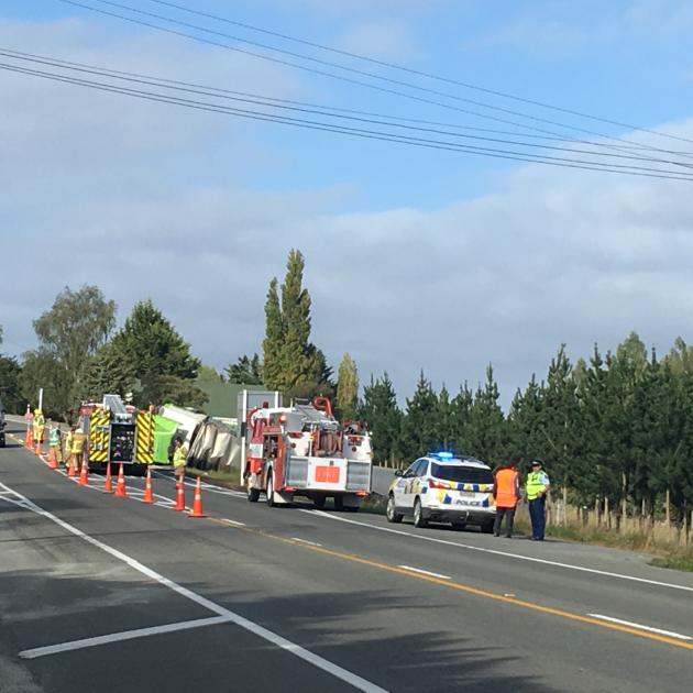 Emergency services at the scene this morning. Photo: Kayla Hodge