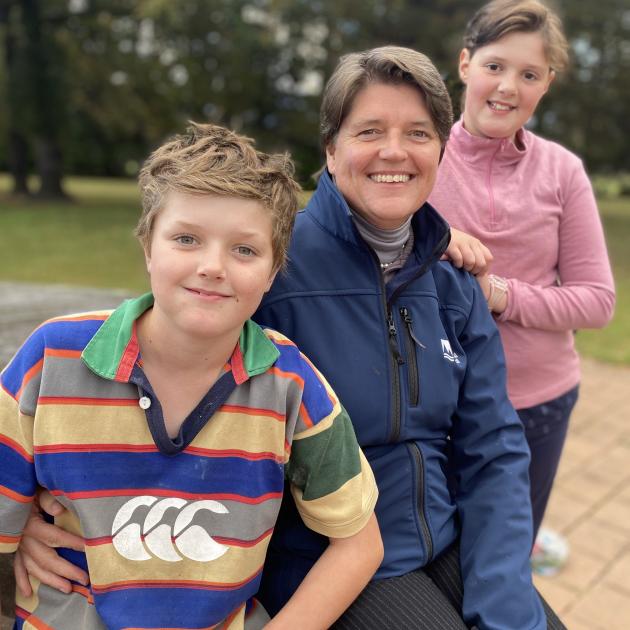 Otago regional councillor Carmen Hope with her children, Henry (10) and Alice (11). Carmen spends a lot of time off-farm fulfilling her council duties and works hard to be “present” for her constituencies. PHOTO: ALICE SCOTT