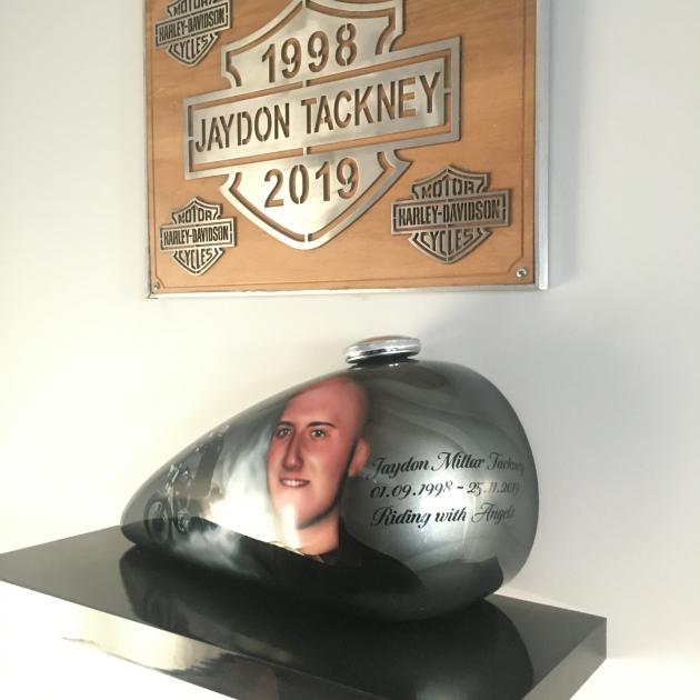 Jaydon’s ashes have pride of place in the family home. PHOTO: ROB KIDD