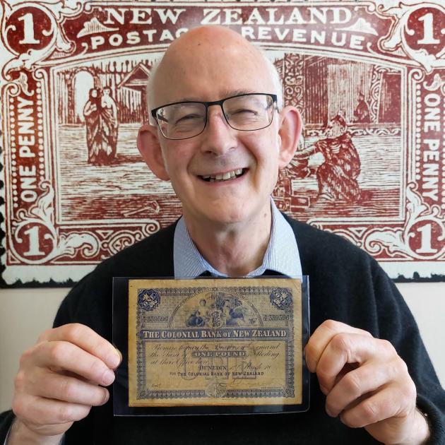 Mowbray Collectables coins, medals and banknotes director David Galt with an 1891 Colonial Bank ...