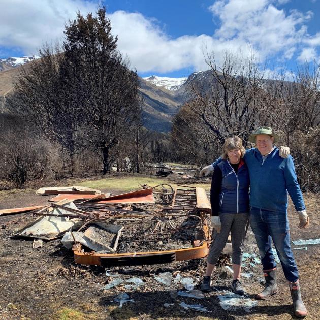 Michael Barker and wife Brigitte Barker at the remains of their family’s historic tram, following...