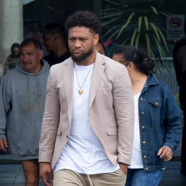 Manu Vatuvei outside the Manukau District Court after an appearance for charges of importing and...