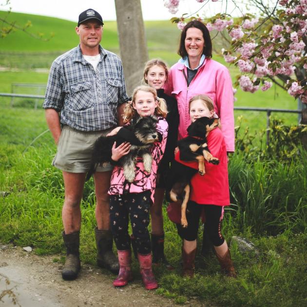 The Williams family (from left) Hayden, Nadia (8), Ruby (10), Imogen (8) and Robyn, with dogs Mack and Scruff. PHOTO: REBECCA RYAN