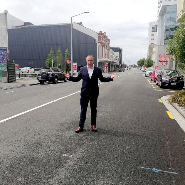 Yani Johanson taking a walk around Gloucester St in the central city. Photo: Supplied