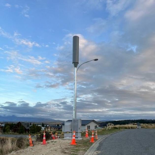 The new cell tower in Lake Ohau Village should be live from next week. PHOTO: SUPPLIED