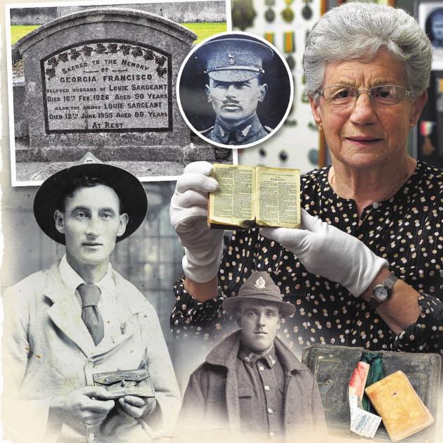 Glenys Gregory holds the bible which saved her grandfather Georgia Sargeant’s life. It is one of...