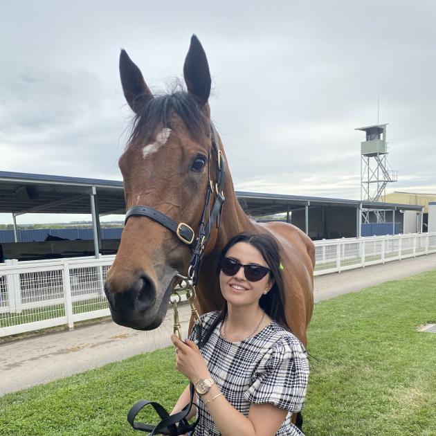 Jaylah Kennedy with one of her favourite horses, Affair To Remember, in Ballarat. PHOTO: SUPPLIED