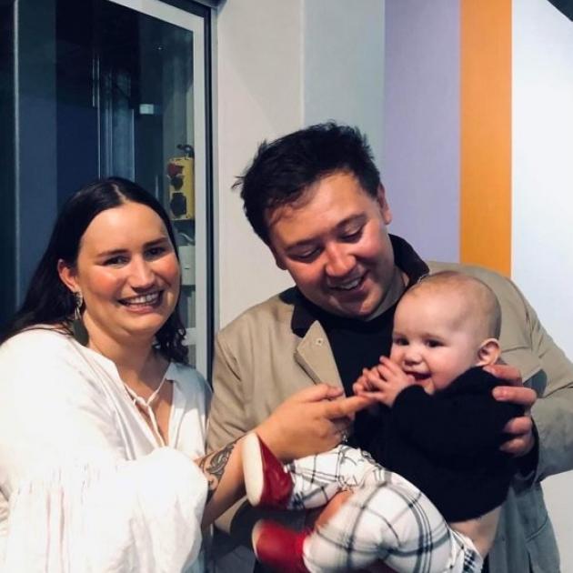 Writers and Kei te pai press founders Hana Pera Aoake and Morgan  Godfery with their baby Miriama...