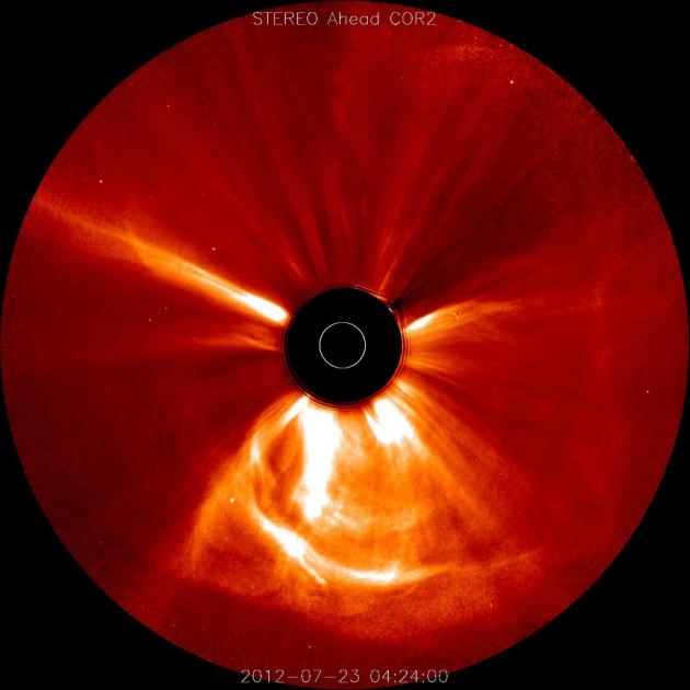 An image from Nasa shows a coronal mass ejection which can affect electrical grids on Earth....