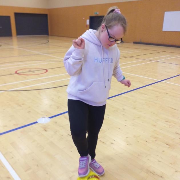 Dunstan High School pupil Tessa Cowie takes part in an adaptive sports session. PHOTO: SUPPLIED