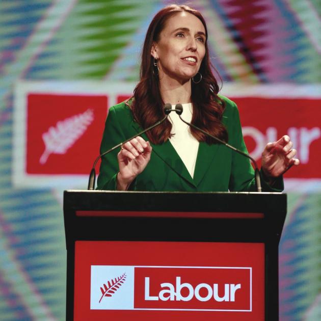 Jacinda Ardern speaks at the Labour Party conference in Auckland. PHOTO: NZ HERALD / ALEX BURTON