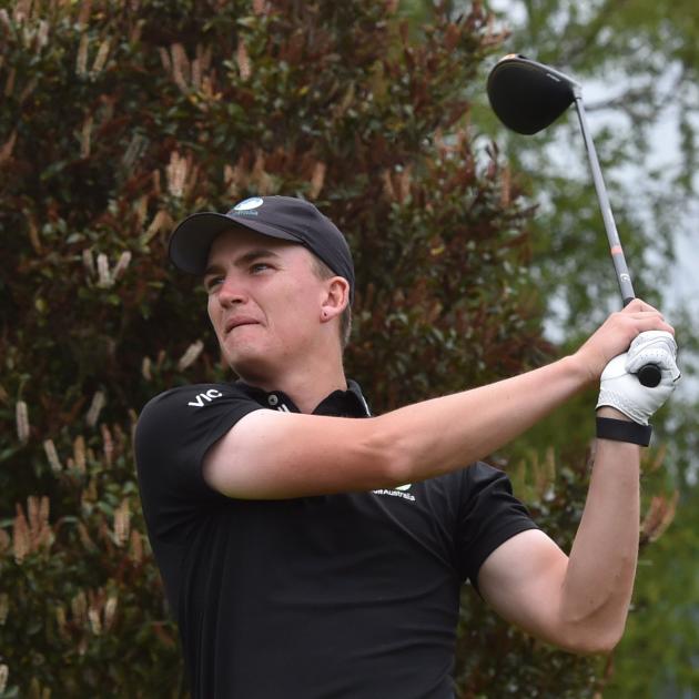 Australian golfer Jasper Stubbs drives off the 10th tee during the New Zealand Amateur men’s...