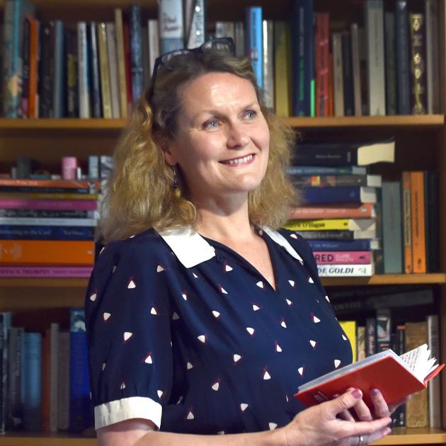 Dunedin author and poet Emma Neale is ready for Christmas reading. PHOTO: PETER MCINTOSH