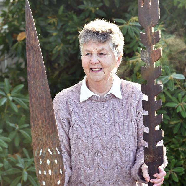 Linda Wheeler, of Mosgiel, is returning four oars to Rarotonga next week. PHOTO: GREGOR RICHARDSON
