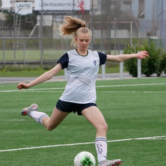 Columba College footballer Aliya Drake in action. PHOTO: SUPPLIED