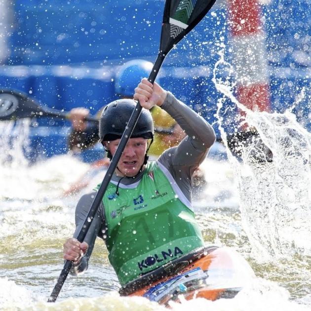 Nick Collier shows his style as he wins a silver medal at the world under-23 championships in...