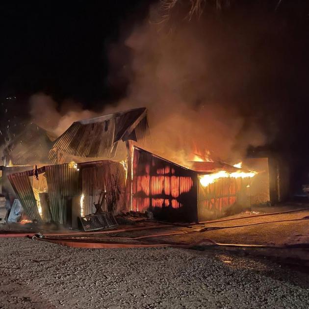 The shed fire at Hadstock Farm was likely caused by an electrical fault. PHOTO: LINCOLN VOLUNTEER...