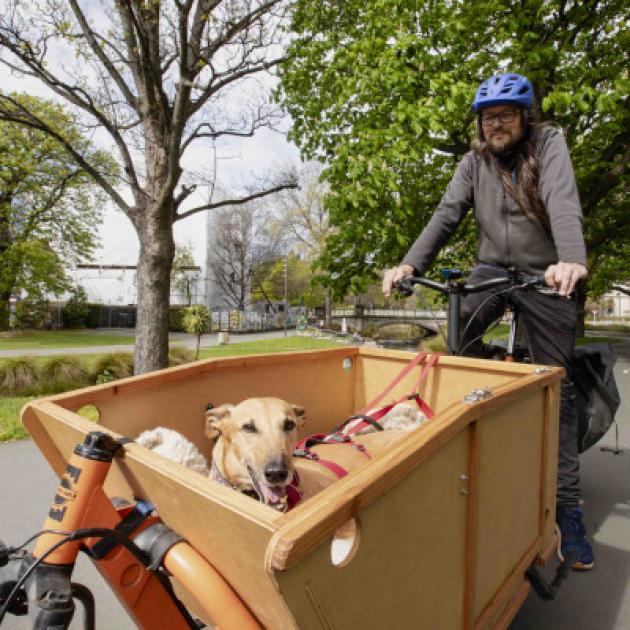 Douglas says pedestrians and cyclists often stop to say ‘hello’ to Luna. Photo: Newsline