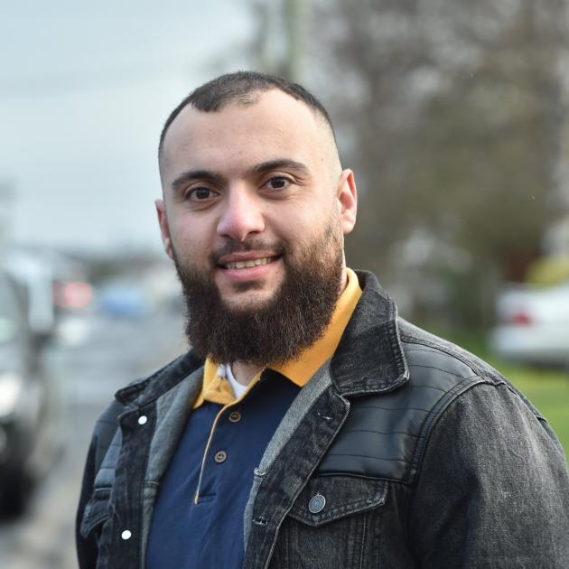 Wasim Askar in Murray St , Mosgiel, on July 12. PHOTO: PETER MCINTOSH