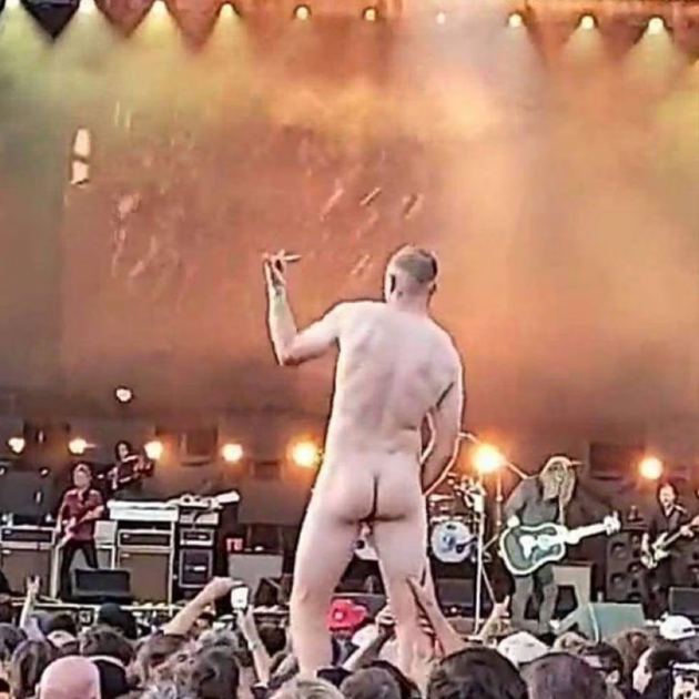 A man could be seen completely nude at the Foo Fighters' Christchurch show. Photo / Instagram ...