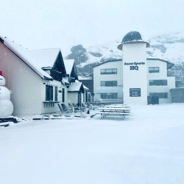 Cardrona Alpine Resort had its first snow of 2024 yesterday. LAURA HEDLEY/CARDRONA ALPINE RESORT