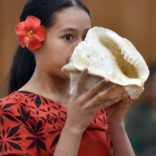 Anamalia Tili, 13, rehearses for Dunedin’s upcoming Moana Nui Festival, at the Burns Hall last...
