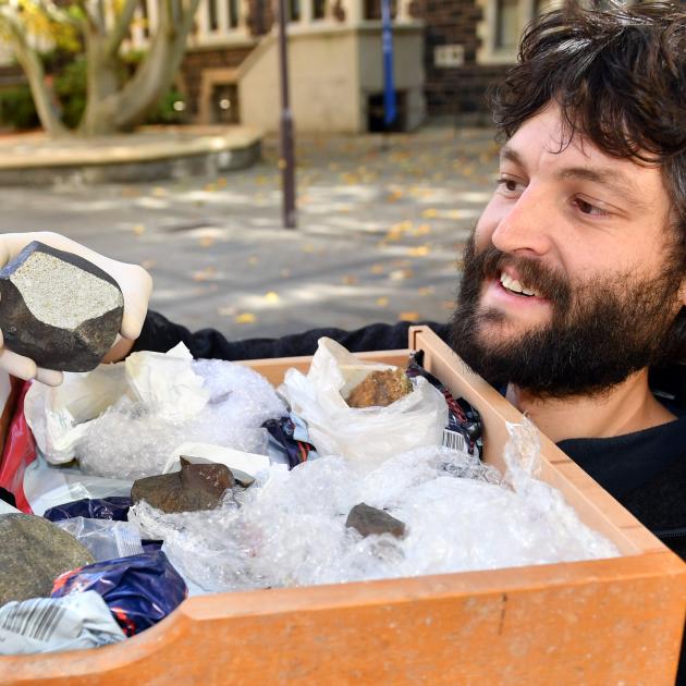 University of Otago geologist Dr Marshall Palmer has been inundated with rock samples from locals...