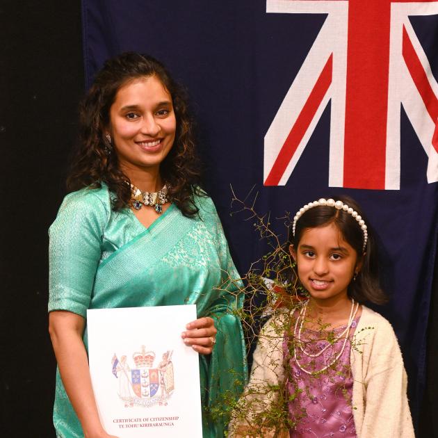 Celebrating becoming a New Zealand citizen at the Dunedin Town Hall almost exactly eight years...