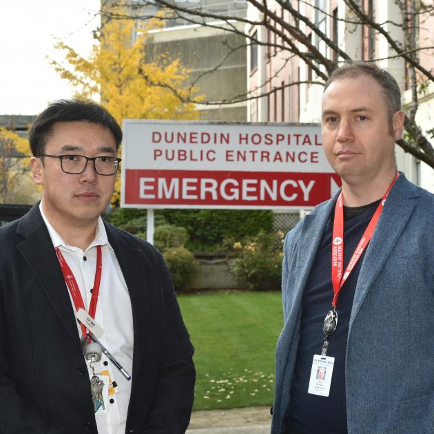 Dunedin resident medical officers Bill Lu (left) and Sam Anderson are among those set to take...