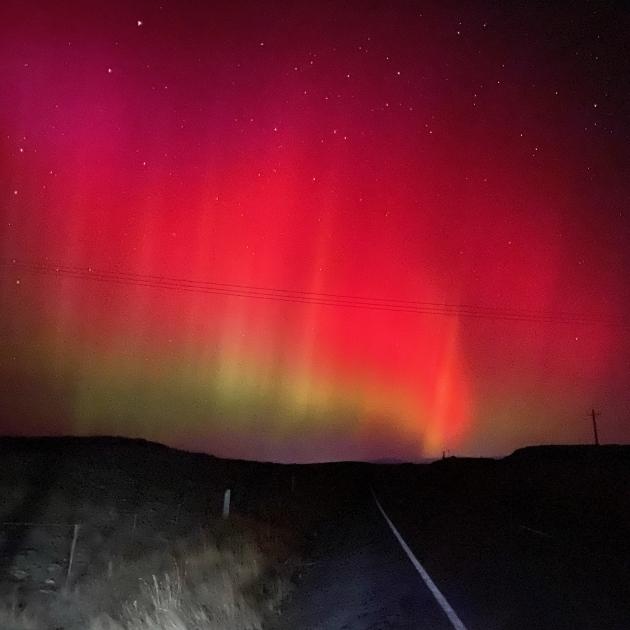 A view of the Aurora Australis near Macraes las night. Photo: Sam Paddon 