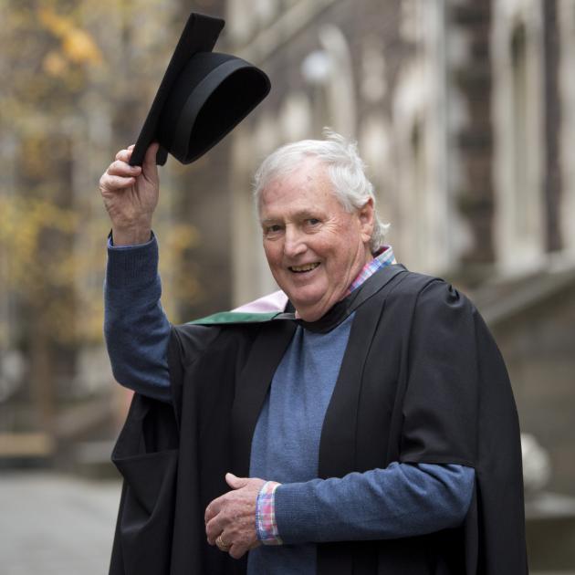 University of Otago master’s of peace and conflict studies graduand Noel O’Malley prepares for...