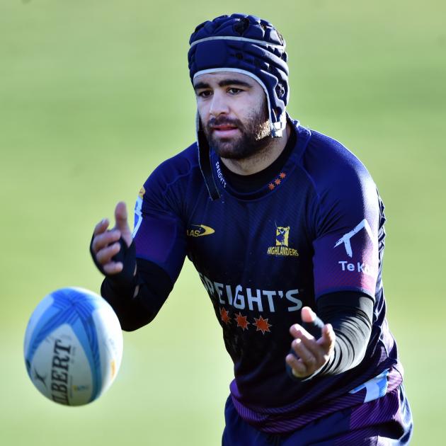 Highlanders co-captain Billy Harmon trains with his team before heading to Canberra. PHOTO: PETER...