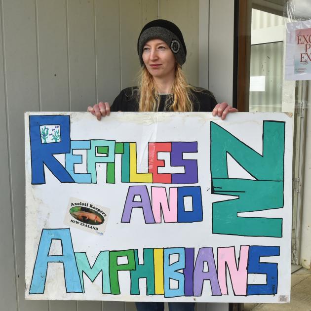 Exotic Pet Expo organiser Amelia Seales outside Forrester Park Hall on Sunday. PHOTO: GREGOR...